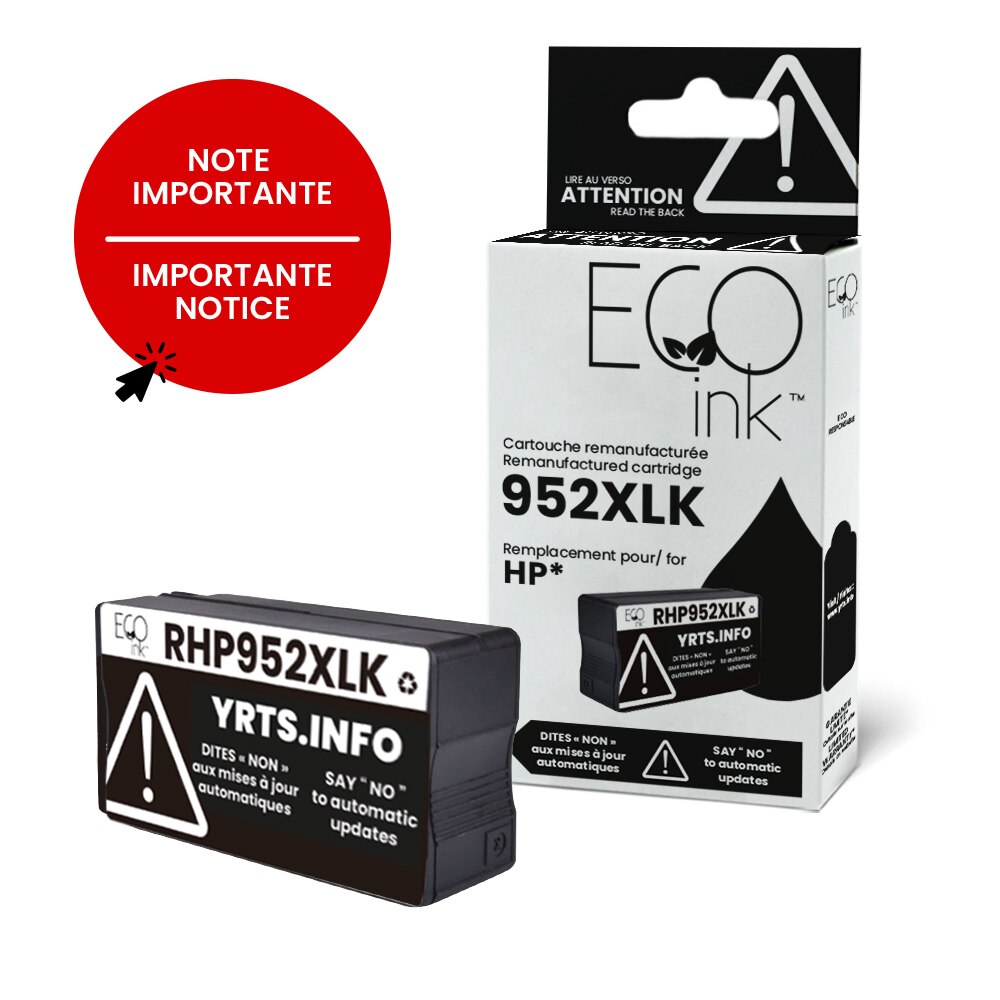 HP No.952XL F6U19AN Reman Black EcoInk YRTS 2K